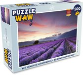 Puzzel Een prachtig lavendelveld bij zonsondergang - Legpuzzel - Puzzel 500 stukjes