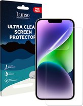 Lunso - Geschikt voor iPhone 14+ / 14 Plus - Duo Pack (2 stuks) Beschermfolie - Full Cover Screenprotector