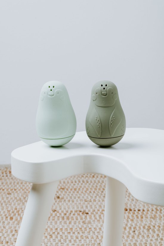 Baby's Only Spuitfiguur pinguïns - Baby badspeelgoed - Urban Green/Mint - Siliconen speelgoed - Baby cadeau van Baby's Only — afbeelding 4