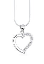 Elli Dames Halsketting Elli Ketting Dames Hart Liefde 925 Sterling Zilver met Cubische Zirkonia Kristallen