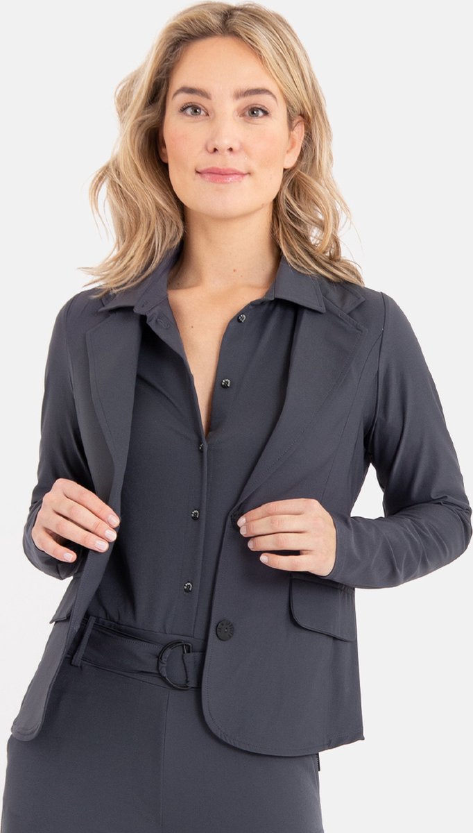 Zwarte Blazer van Je m'appelle - Dames - Travelstof - Maat M - 5 maten beschikbaar