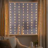 Lichtgordijn met sterren voor binnen - Sterren - Extra warm wit - 1.4 x 1.2 meter - 120 LEDs - Kerstverlichting