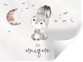 Muursticker kinderen - Muurstickers kinderkamer - Quotes - Kinderen - Be unique - Jongens - Meisjes - Waterverf - Decoratie voor kinderkamers - 40x30 cm - Zelfklevend behangpapier - Stickerfolie