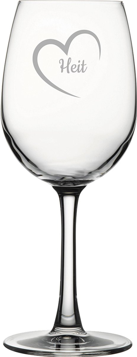 Gegraveerde witte wijnglas 36cl Heit mei hert