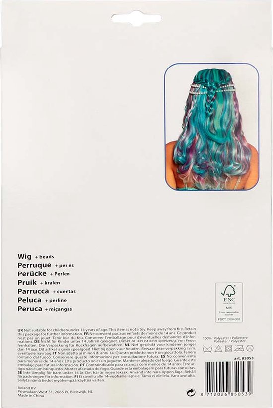 Boland Perruque Sea Pearl Mermaid Mesdames Multicolore Taille Unique