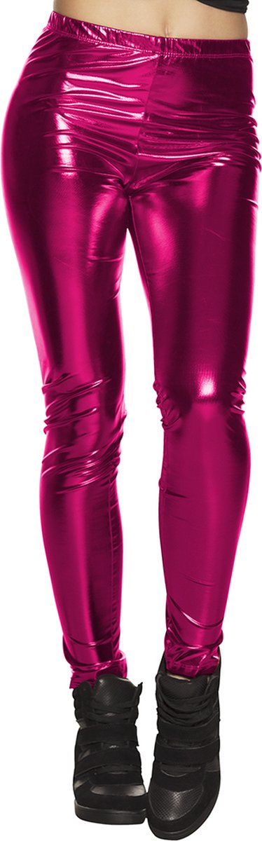 Boland - Legging Glance knalroze (L/XL) - Volwassenen - Showgirl - Glitter and Glamour - Festival