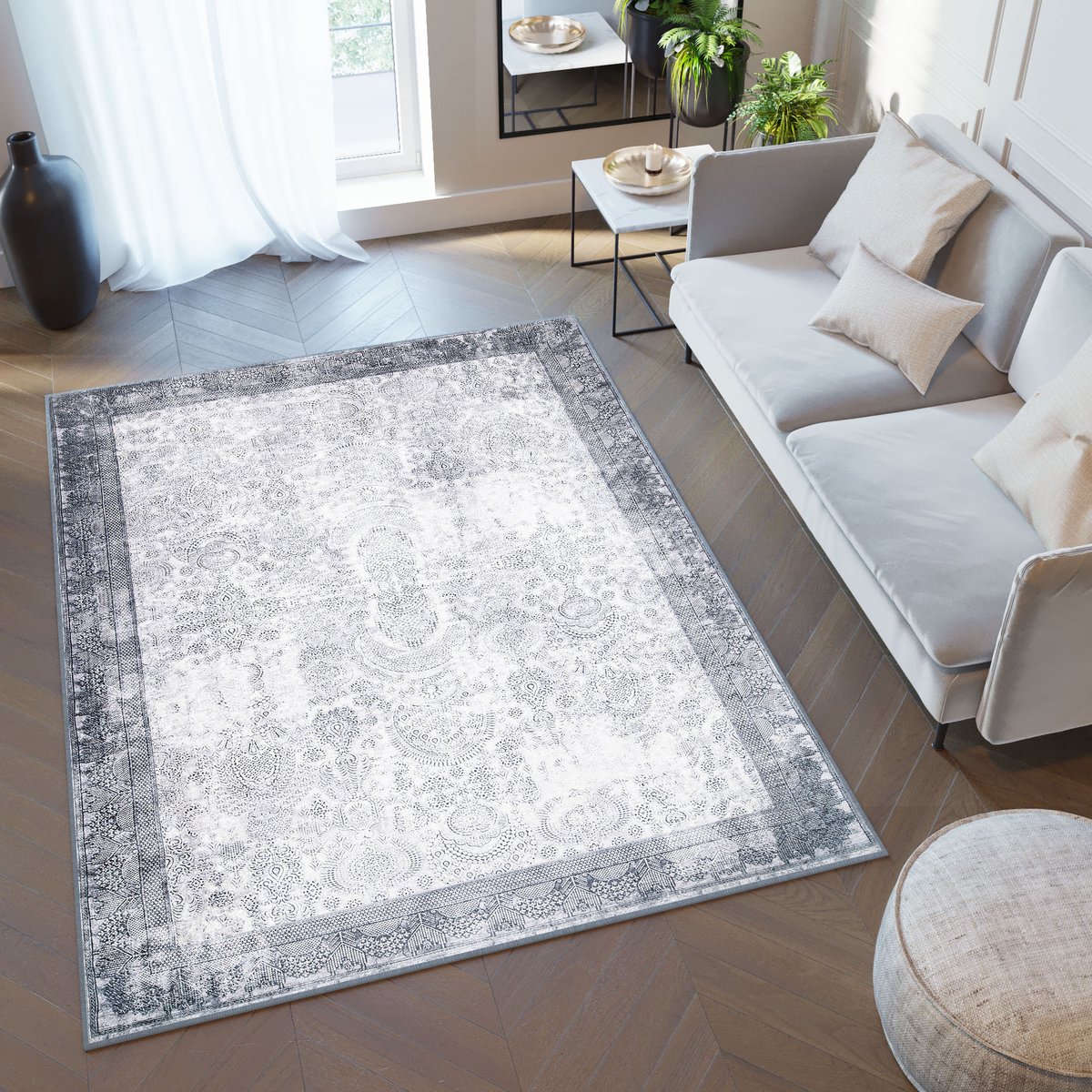 Tapiso Victoria Vloerkleed Laagpolig Antislip Vintage Rug Tapijt Maat- 140x200