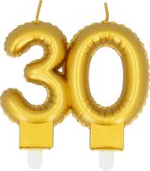 Boland - Kaarsje '30' goud 30 Goud - Black & Gold - Black & Gold - Verjaardag - Jubileum