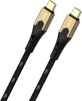 Oehlbach USB-kabel USB 3.2 Gen2 (USB 3.1 Gen2) USB-C stekker, USB-C stekker 2.00 m Zwart/goud D1C9532