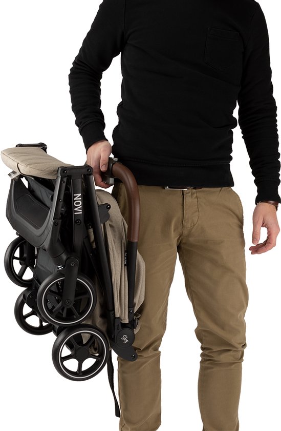Novi Baby® Sky Buggy - Groen Melange - inklapbaar - inclusief regenhoes van Novi Baby® — afbeelding 3