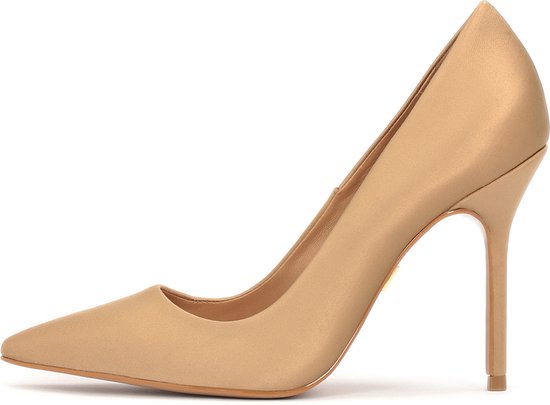 Lichtbruine pumps van hoogwaardig textiel | bol.com