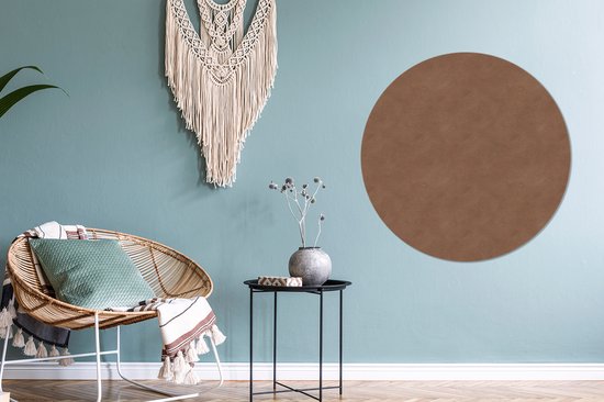 WallCircle - Wall Circle - Wall Circle - Cuir - Marron - Animaux - Aluminium - Dibond - 90x90 cm - Intérieur et Extérieur