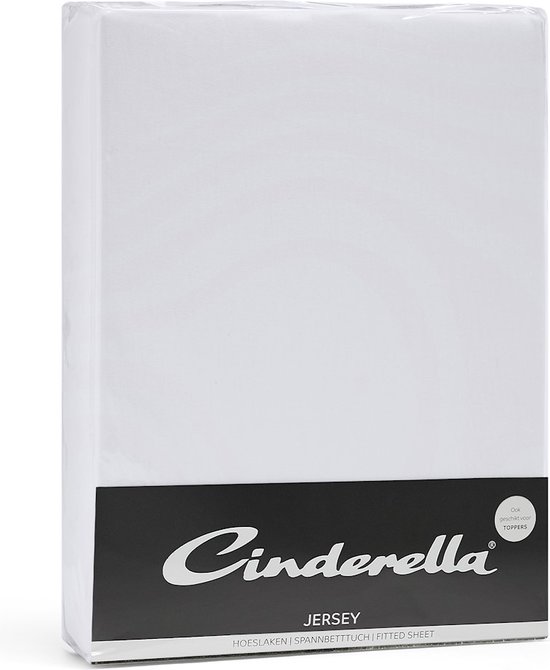Cinderella Hoeslaken - Jersey - 140x200 cm - tot 25 cm  - Wit - Cinderella