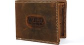 Wild Leather Only !!! Portemonnee Heren Donkerbruin - Billfold - ( AD-208-15) -12x2.5x9cm -