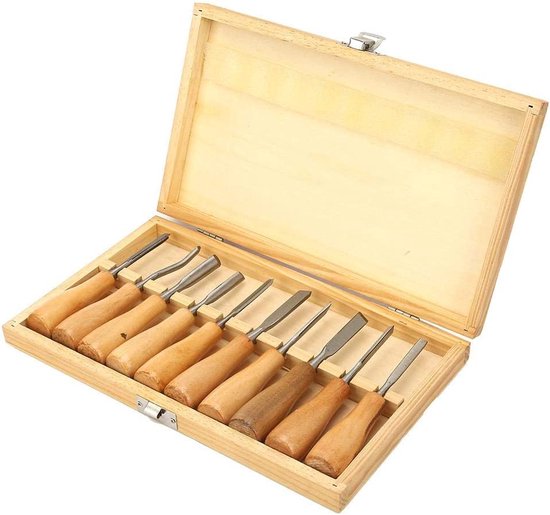10 Pcs Couteau Ciseau burin Sculpture Bois Haute Dureté 10 Pcs Couteau Ciseau burin Sculpture Bois Haute Dureté