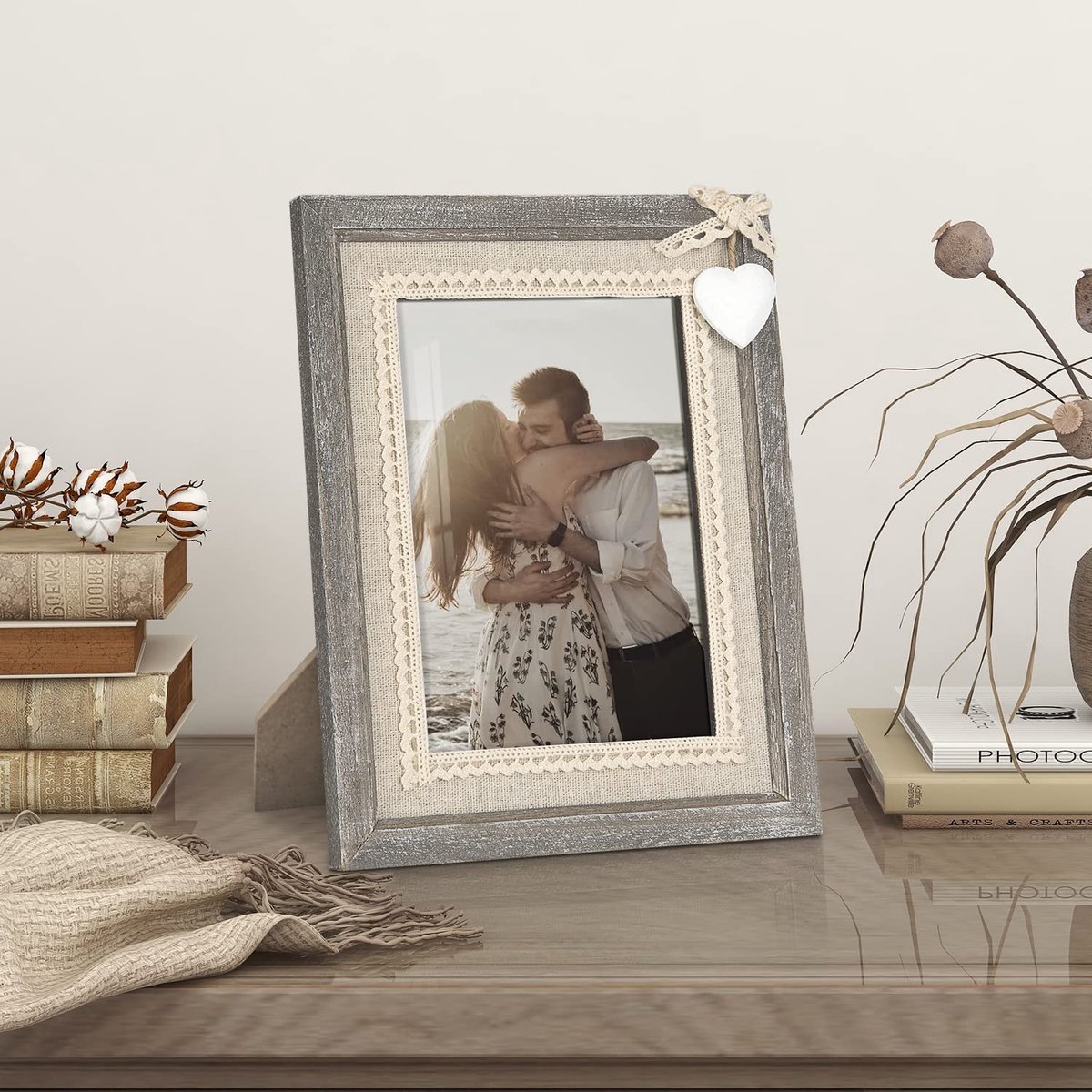 Afuly Photo Frame 10x15 White in Gold Retro Vintage Antique Shabby Picture Frame Table Or Wall Family Parents Gift Afuly Photo Frame 10x15 White in Gold Retro Vintage Antique Shabby Picture Frame Table Or Wall Family Parents Gift