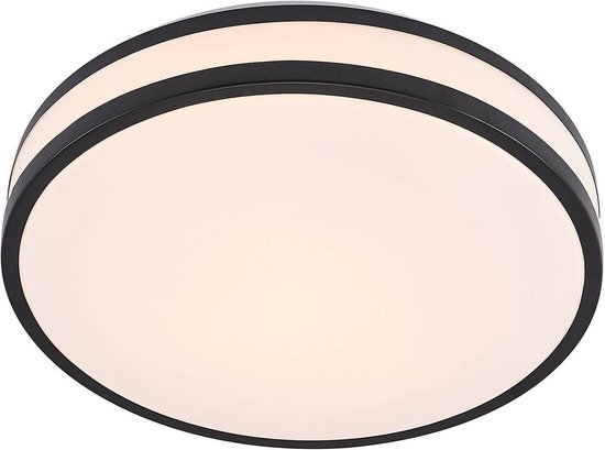 Lindby - LED plafondlamp - 1licht - ijzer, aluminium, kunststof - H: 10.5 cm - mat zwart, wit - Inclusief lichtbron