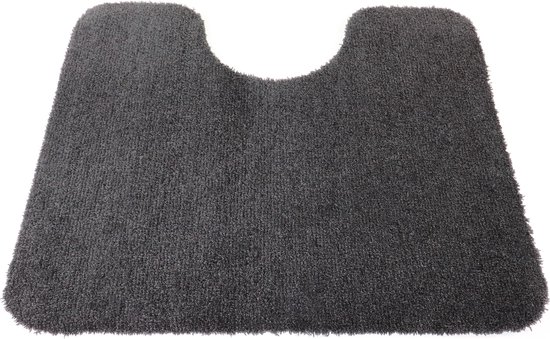 WC mat Soft zwart antraciet 50x60 antislip met uitsparing 21cm
