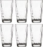 12x Morceaux de verres à eau / verres à jus 470 ml - Diamond Dof - Verres à boire - Verre à Water/ jus