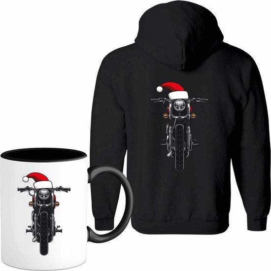 Moto de Noël - Gilet avec mug - Homme - Zwart - Taille S