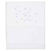 Koeka Wieglaken Stars - white/soft blue 80x100cm