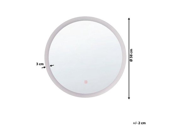 Beliani YSER - Miroir LED - Argent - Matière synthétique