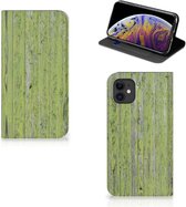 iPhone 11 Book Wallet Case Green Wood