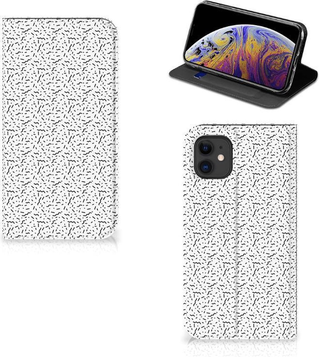 Apple iPhone 11 Hoesje met Magneet Stripes Dots