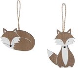 Decoratiehangers - Ornament Vos Bruin 2 Keuzemogelijkheden - L5xb0,5xh8,5cm