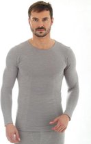 Brubeck Comfort | Heren Ondergoed - Ondershirt Lange Mouw Naadloos met Merino Wol -  Lichtgrijs - XXL