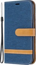 Denim Book Case - Geschikt voor iPhone 11 Hoesje - Blauw