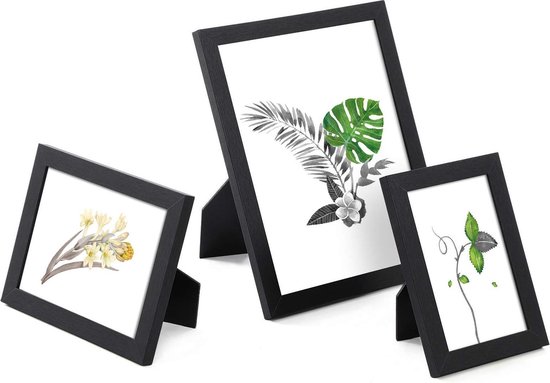Giftgarden Set van 12 fotolijsten, 20 x 20 cm, zwart, vierkante fotolijsten 20 x 20, ter bescherming en weergave van foto's, diploma's - wandmontage of tafeldecoratie