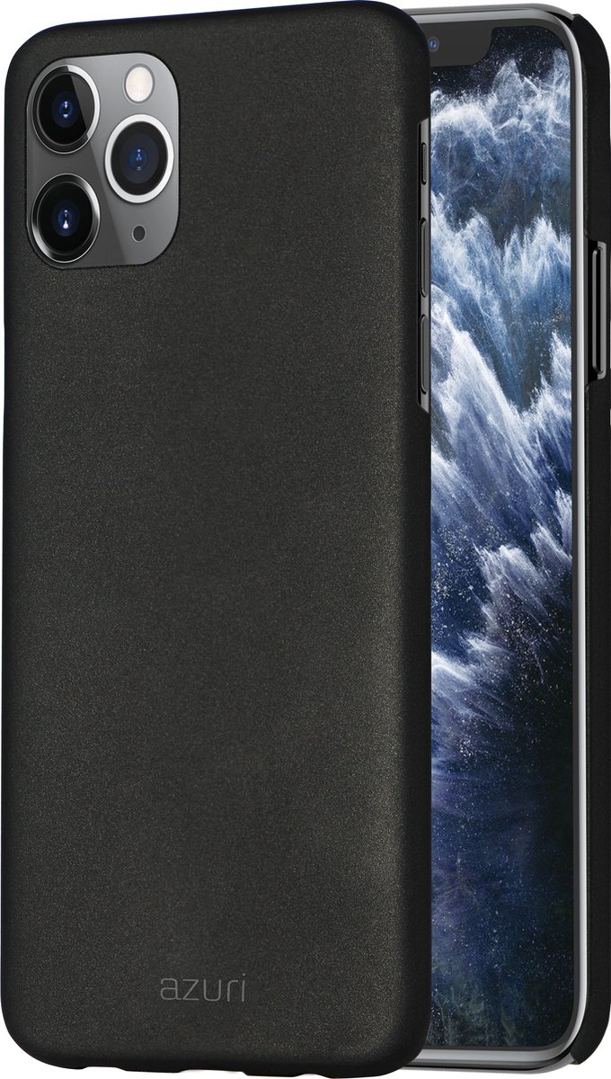 Azuri metallic cover met soft touch coating - Zwart - Voor Apple iPhone XS Max & Apple iPhone 11 Pro Max