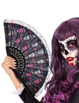 ATOSA - Dia de los Muertos waaier van kant - Accessoires > Waaiers