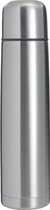 RVS thermosfles/isoleerkan 1 liter zilver - Thermoskan/warmhoudkan