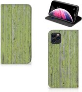 iPhone 11 Pro Max Book Wallet Case Green Wood