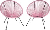 tectake -  Set van 2 stoelen Gabriella- roze - 403304