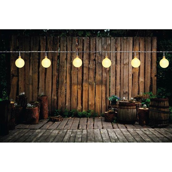 2x Feestverlichting lichtsnoeren warm witte lampbolletjes 10 m - Binnen/ buiten... | bol.com
