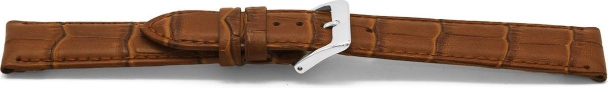 Horlogeband D349Z Croco Bruin Zilver XS 14x12 mm