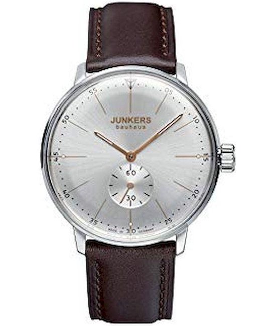 Montre Mécanique Junkers Bauhaus 6032-5, Remontage Manuel, 40mm Boîtier Acier - Style Luxe Allemand