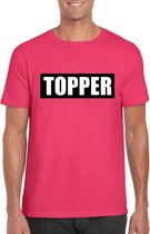 Toppers Roze t-shirt Topper voor heren S