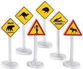6x Speelgoed waarschuwingsborden/verkeersborden - Kinderspeelgoed