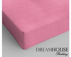 Literie Dreamhouse - Drap housse - Coton - Simple - 160x220 cm - Rose