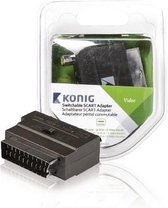SCART Adapter Switchable SCART Male - 3x RCA Female + S-Video Female Anthracite