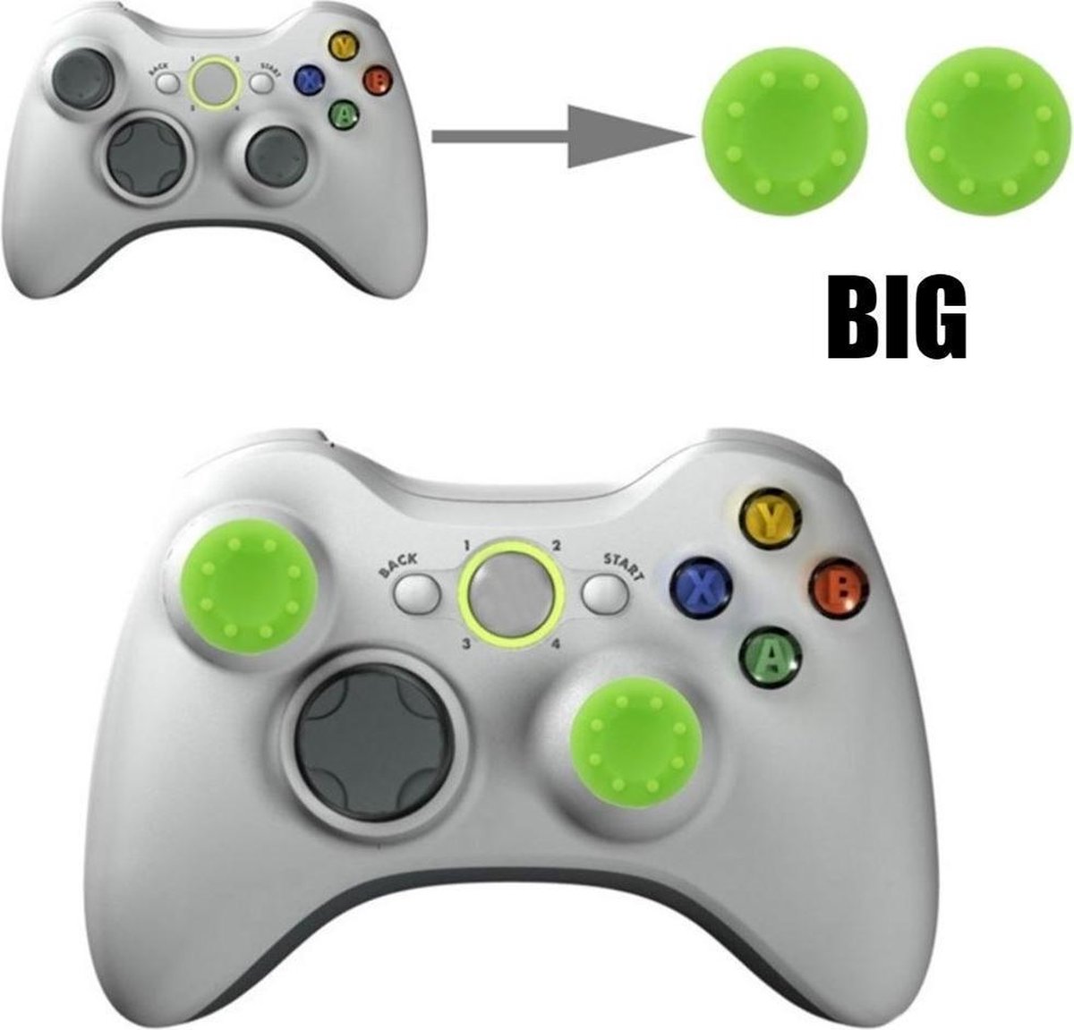 Thumb grips - Controller Thumbgrips - Joystick Cap - Thumbsticks - Thumb Grip Cap geschikt voor PS5, PS4, Switch Pro, Steamdeck en Xbox X/S - 2 stuks Groot 8 dots extra grip Groen