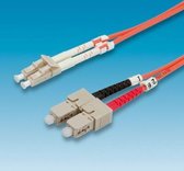 ROLINE FO cable 62.5/125µm, LC/SC, Orange, 1m Glasvezel kabel Oranje