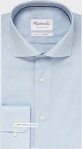 Michaelis Uni blauw overhemd (Extra lange mouwen)-boordmaat: 45/7 Pasvorm:Getailleerd Michaelis Overhemden