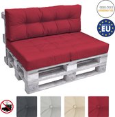 Beautissu Eco Elements palletkussen – rugkussen 120x40x15 cm voor palletbank - kussen rood - palletkussens in matraskussen kwaliteit