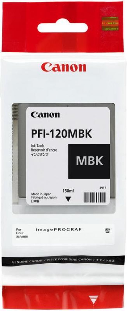 Canon PFI120MBK inktcartridge matzwart (origineel)