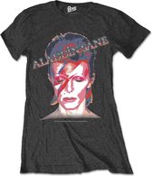 David Bowie Dames Tshirt -S- Aladdin Sane Grijs